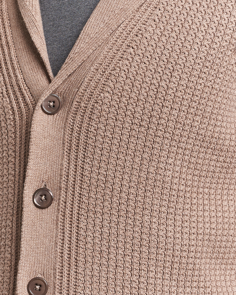 Herr | Tröjor | Stenströms | Cotton/Cashmere Shawl Cardigan Brown