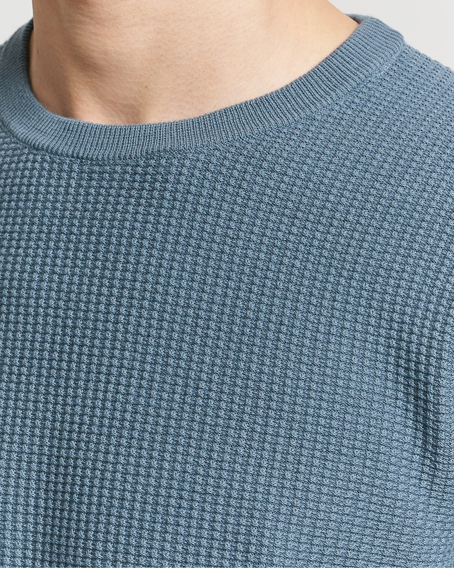 Herr | Tröjor | Stenströms | Organic Cotton Crew Neck Mid Blue