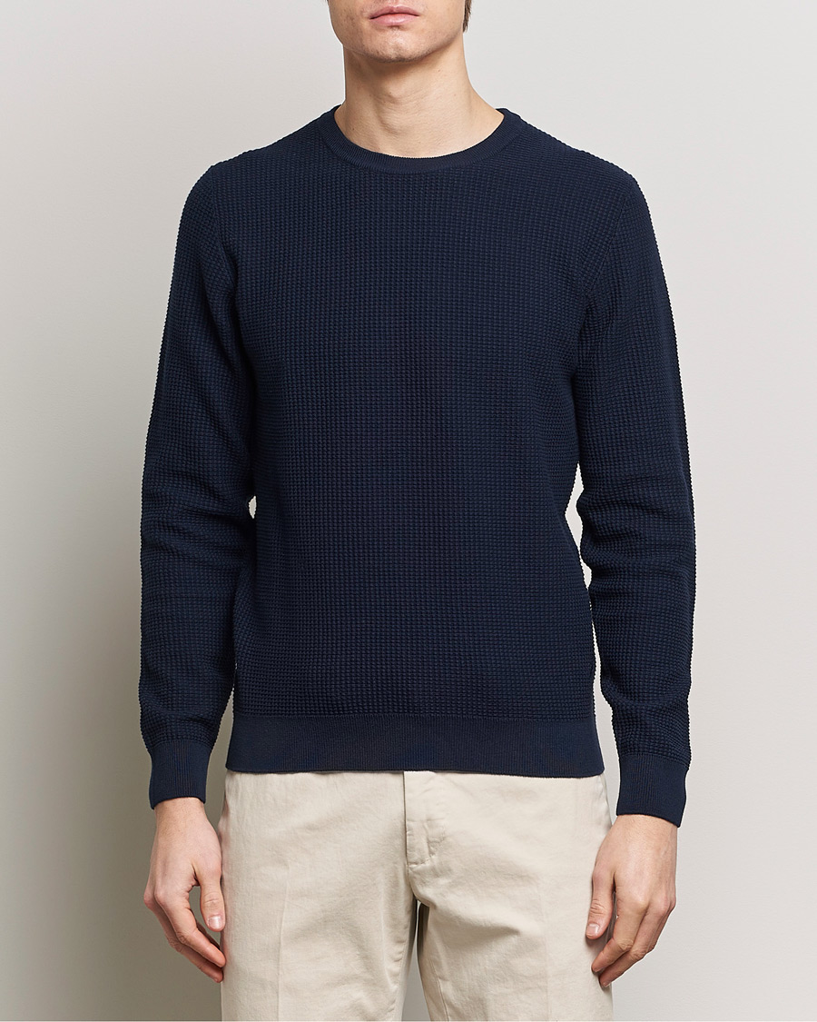 Herr | Business & Beyond | Stenströms | Organic Cotton Crew Neck Navy