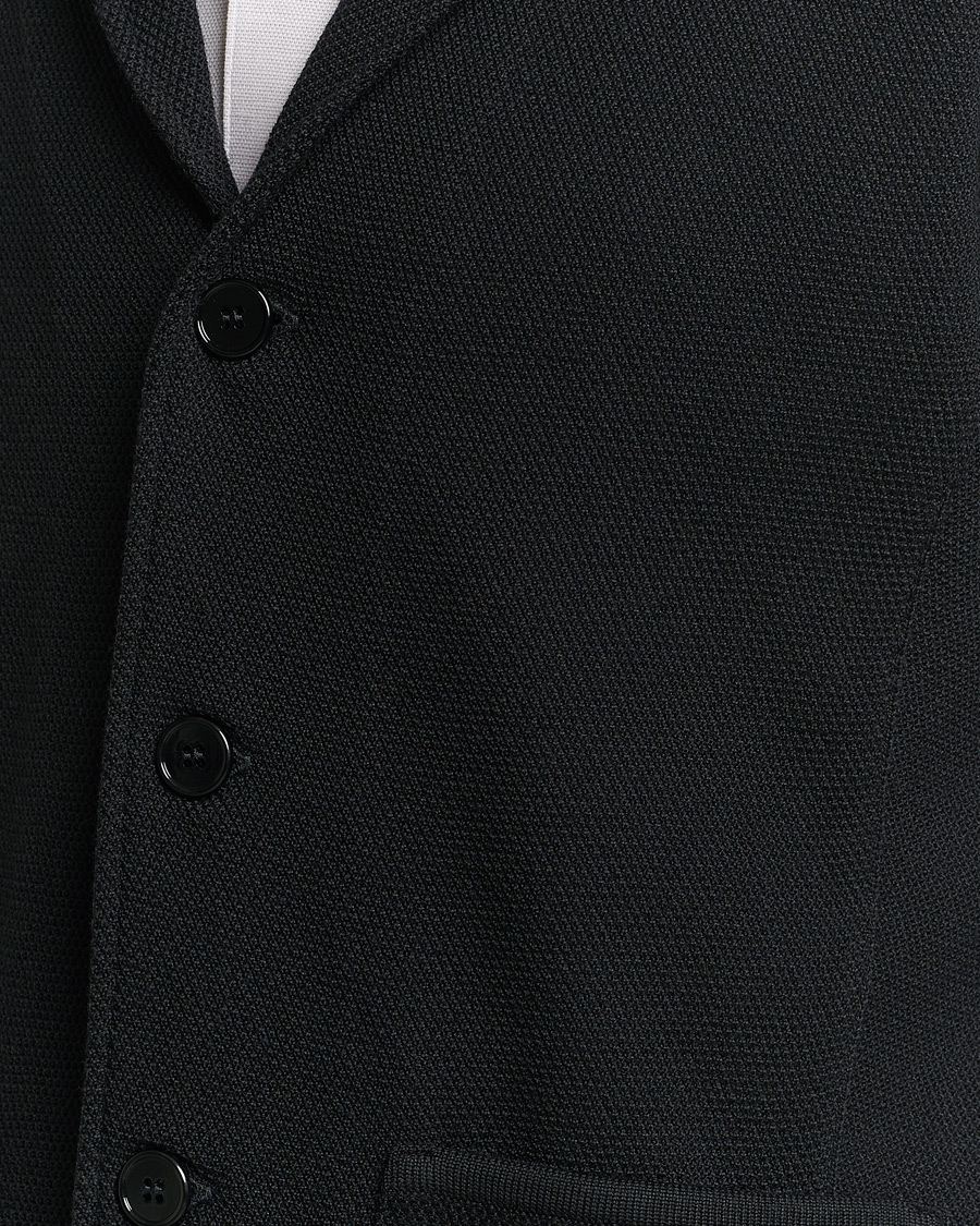 Herr | Kavajer | Stenströms | Merino Wool Texture Knitted Blazer Black