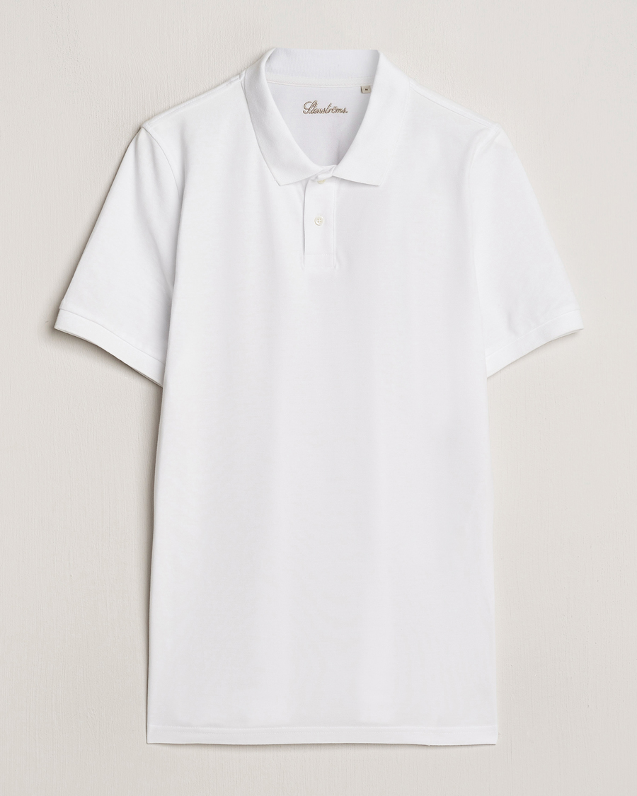 Herr | Pikéer | Stenströms | Organic Cotton Piquet Polo Shirt White