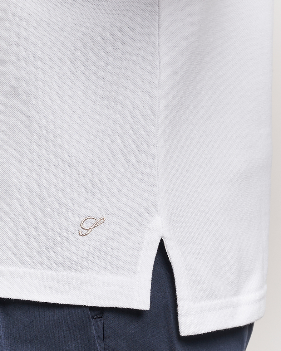 Herr | Pikéer | Stenströms | Organic Cotton Piquet Polo Shirt White