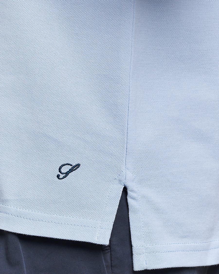 Herr | Pikéer | Stenströms | Organic Cotton Piquet Polo Shirt Light Blue