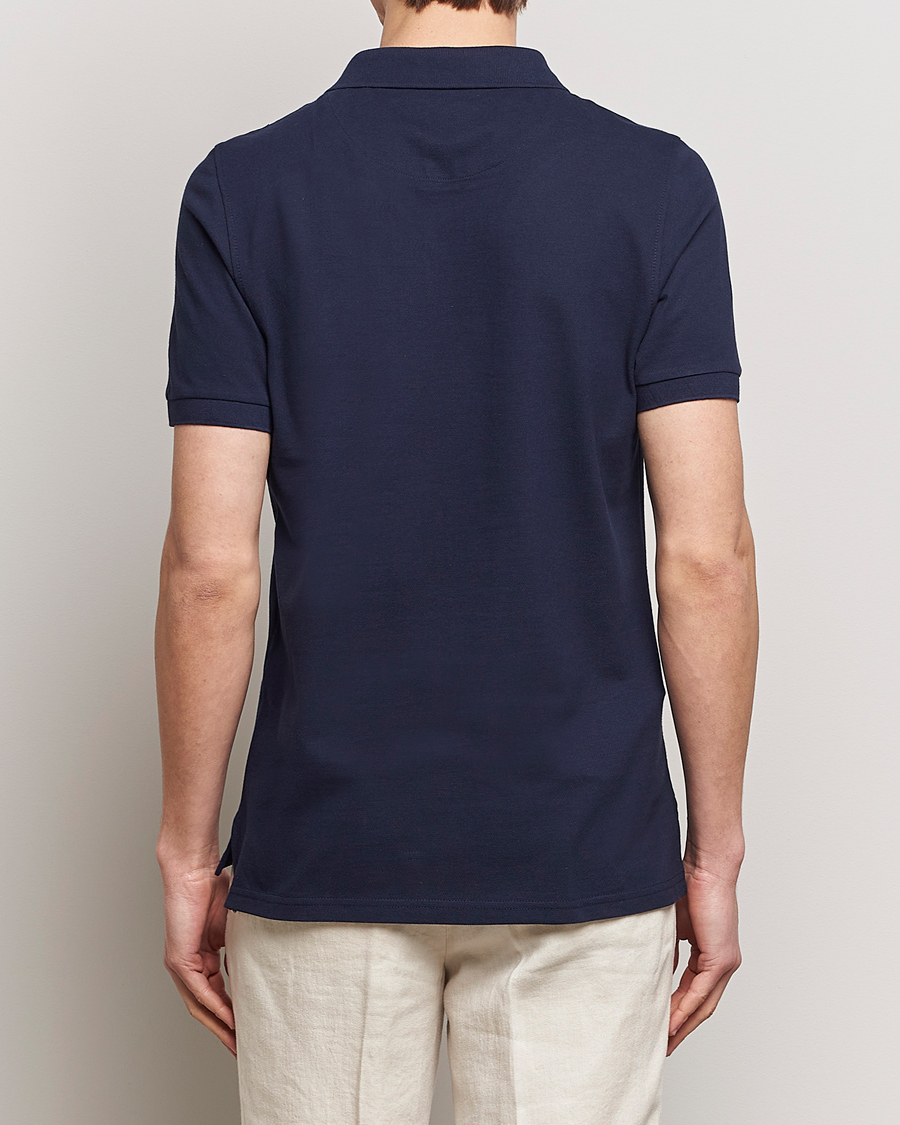 Herr | Pikéer | Stenströms | Organic Cotton Piquet Polo Shirt Navy
