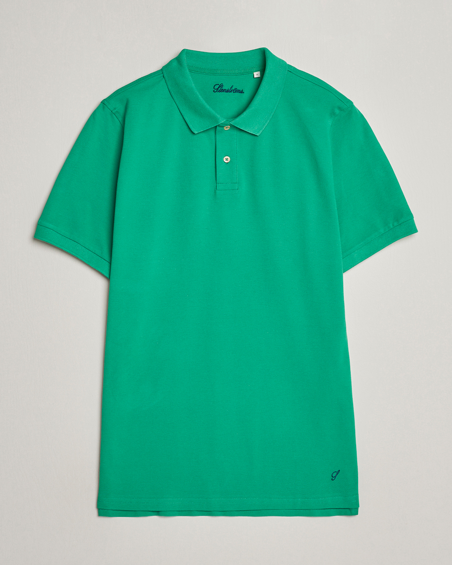 Herr | Pikéer | Stenströms | Organic Cotton Piquet Polo Shirt Green