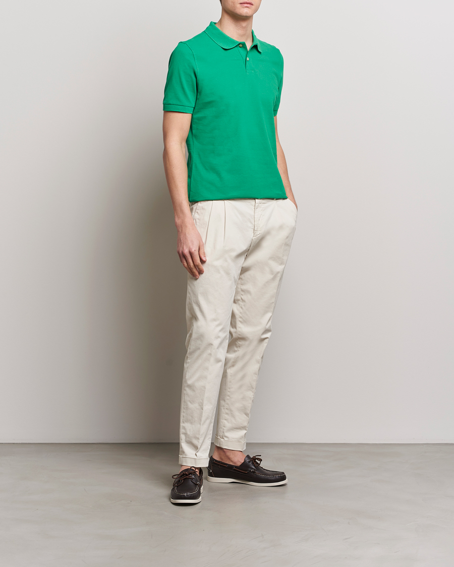 Herr | Pikéer | Stenströms | Organic Cotton Piquet Polo Shirt Green
