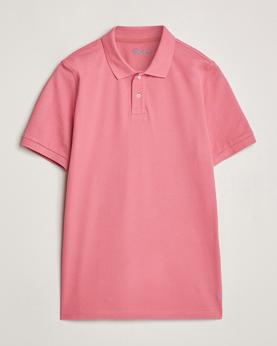 Herr | Pikéer | Stenströms | Organic Cotton Piquet Polo Shirt Rasperry