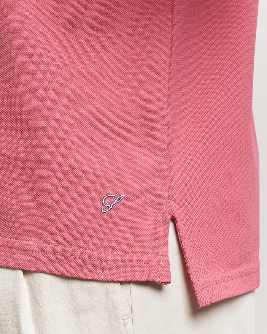 Herr | Pikéer | Stenströms | Organic Cotton Piquet Polo Shirt Rasperry