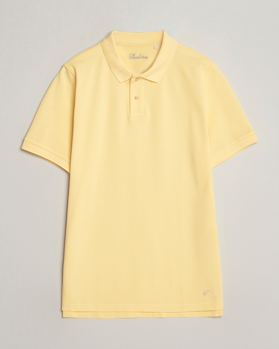 Herr | Pikéer | Stenströms | Organic Cotton Piquet Polo Shirt Yellow