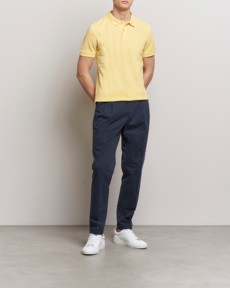 Herr | Pikéer | Stenströms | Organic Cotton Piquet Polo Shirt Yellow