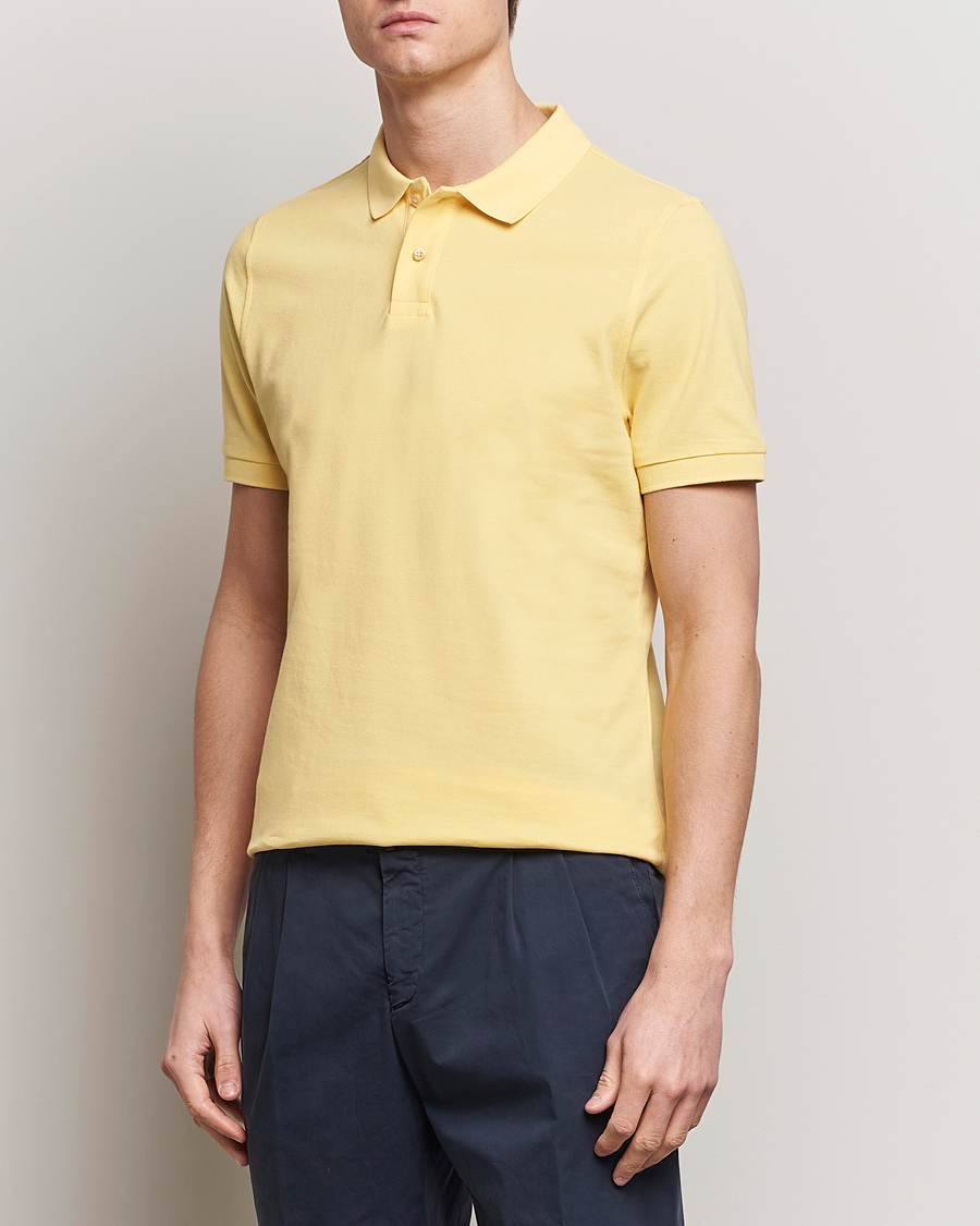 Herr | Kortärmade pikéer | Stenströms | Organic Cotton Piquet Polo Shirt Yellow