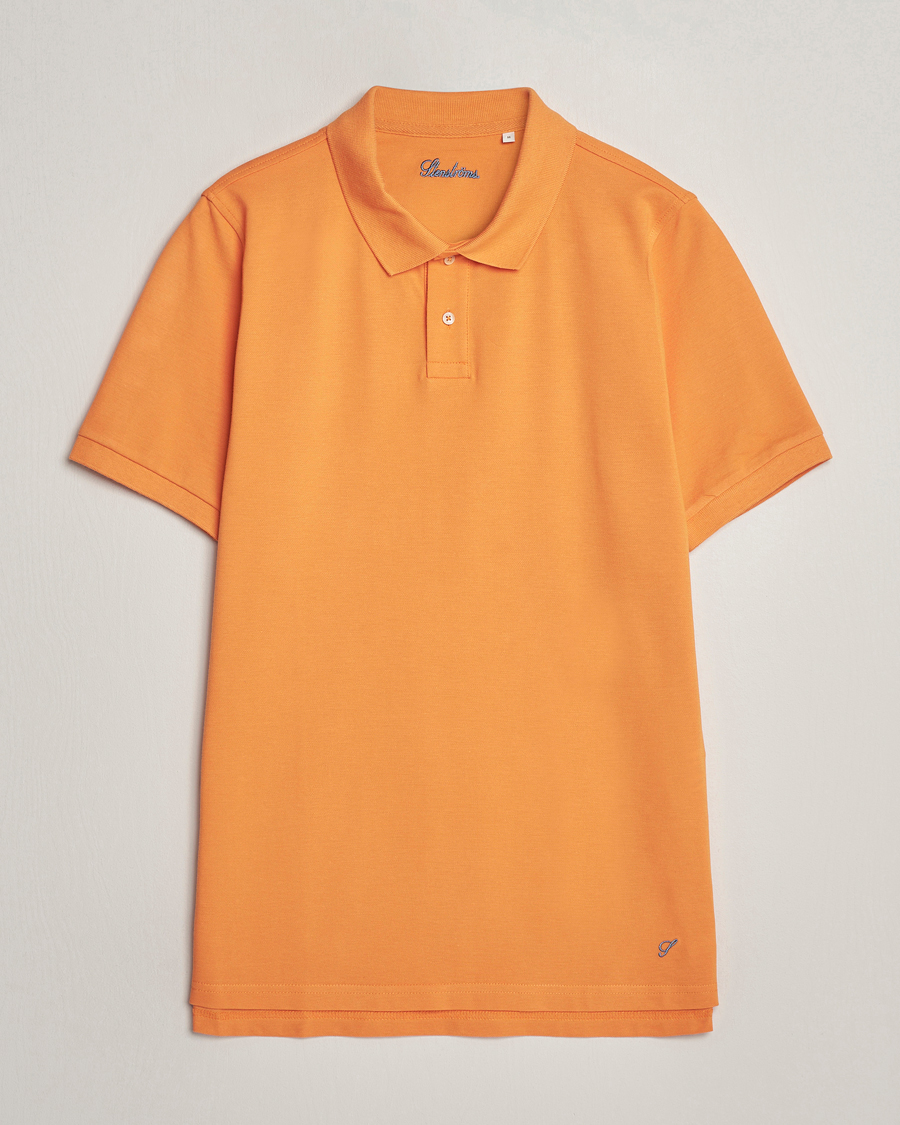 Herr | Pikéer | Stenströms | Organic Cotton Piquet Polo Shirt Orange