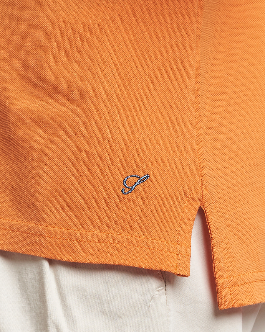 Herr | Pikéer | Stenströms | Organic Cotton Piquet Polo Shirt Orange