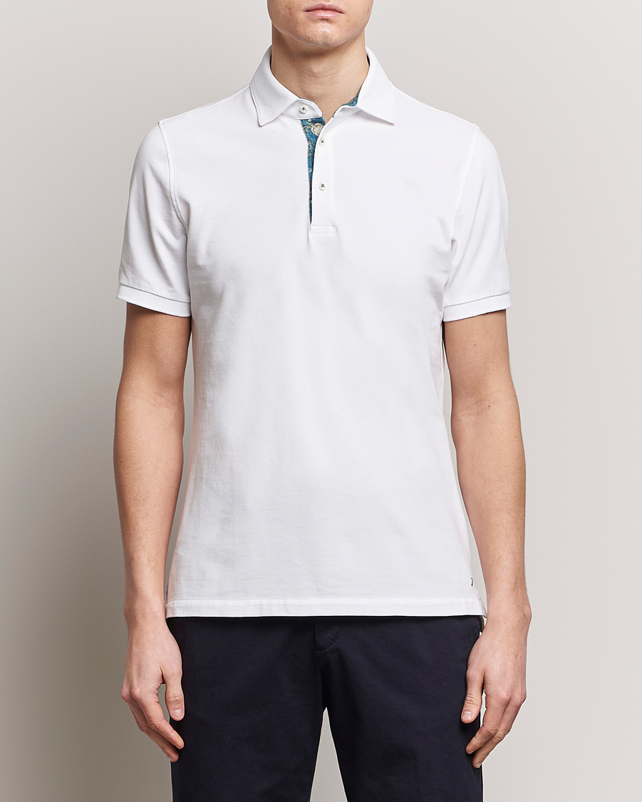 Herr | Avdelningar | Stenströms | Cotton Pique Contrast Polo Shirt White