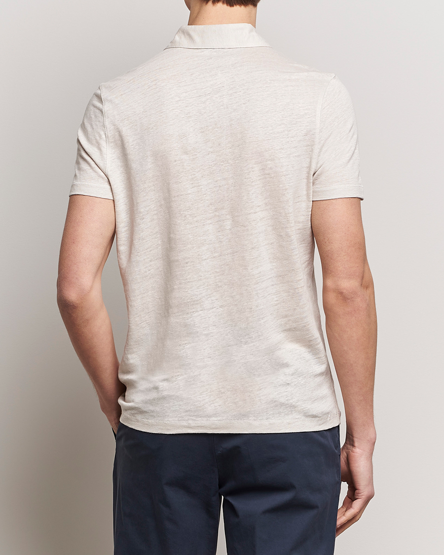 Herr | Pikéer | Stenströms | Linen Polo Shirt Beige