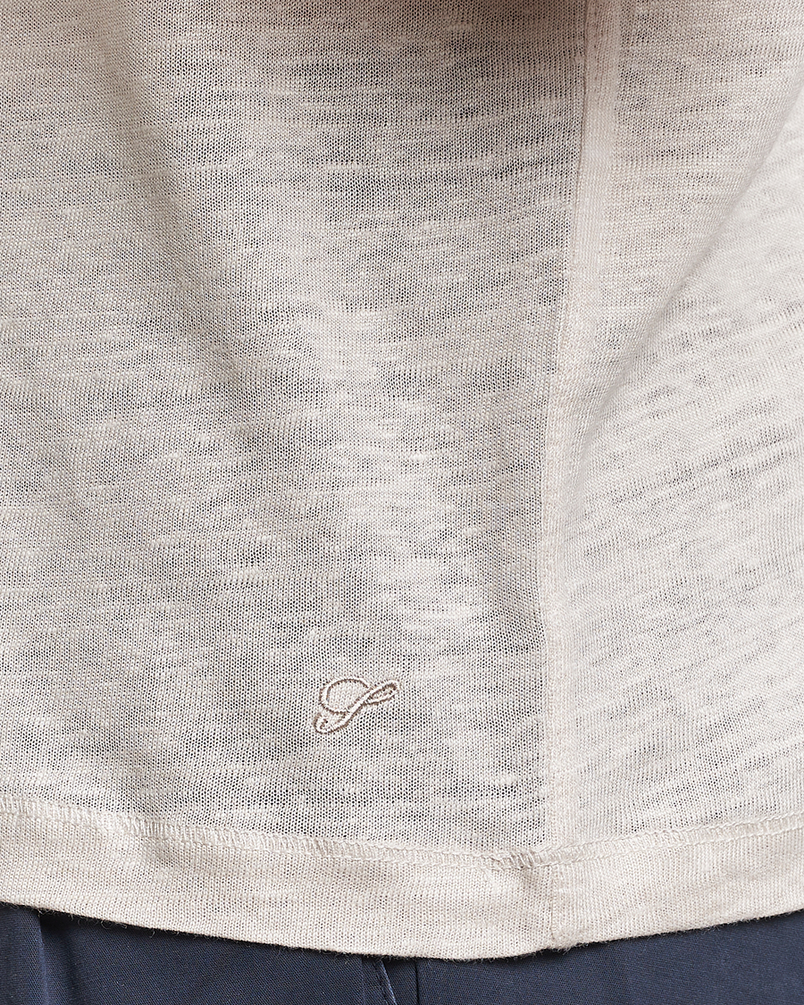 Herr | Pikéer | Stenströms | Linen Polo Shirt Beige