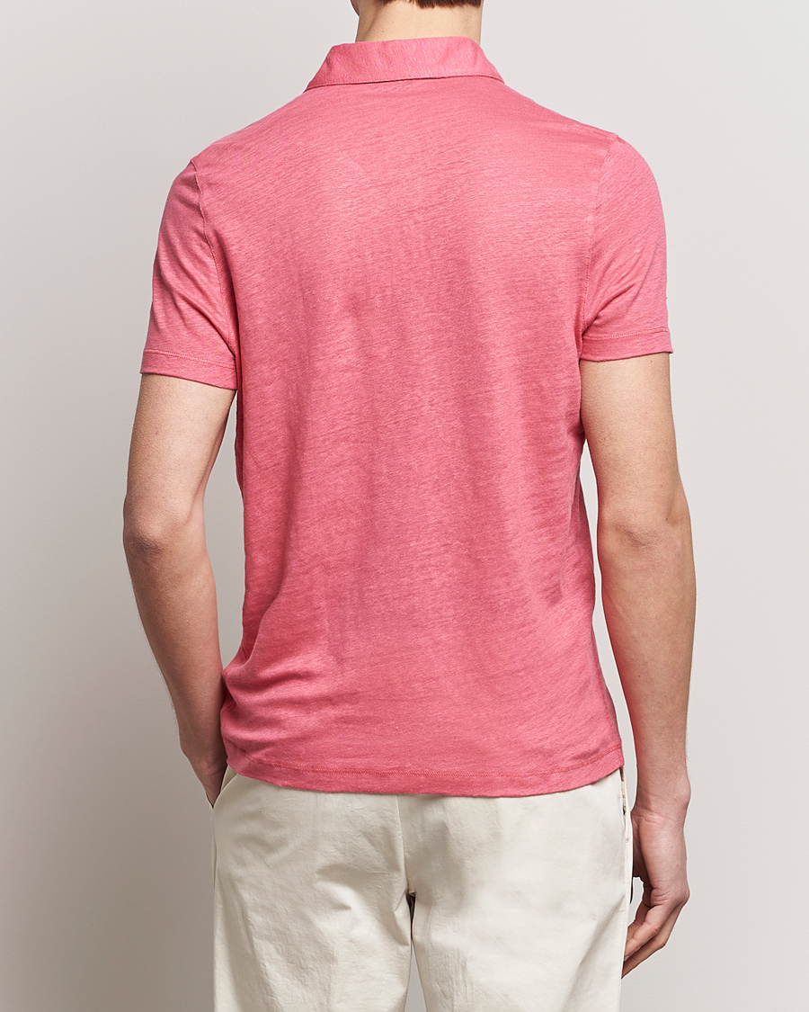Herr | Pikéer | Stenströms | Linen Polo Shirt Rasperry