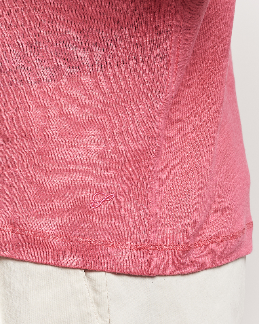 Herr | Pikéer | Stenströms | Linen Polo Shirt Rasperry