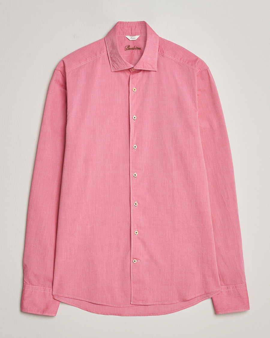 Herr | Skjortor | Stenströms | Slimline Washed Summer Poplin Shirt Rasperry