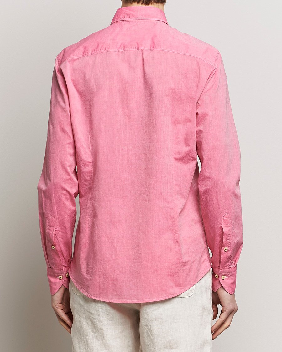 Herr | Skjortor | Stenströms | Slimline Washed Summer Poplin Shirt Rasperry