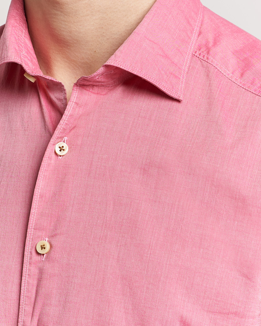 Herr | Skjortor | Stenströms | Slimline Washed Summer Poplin Shirt Rasperry