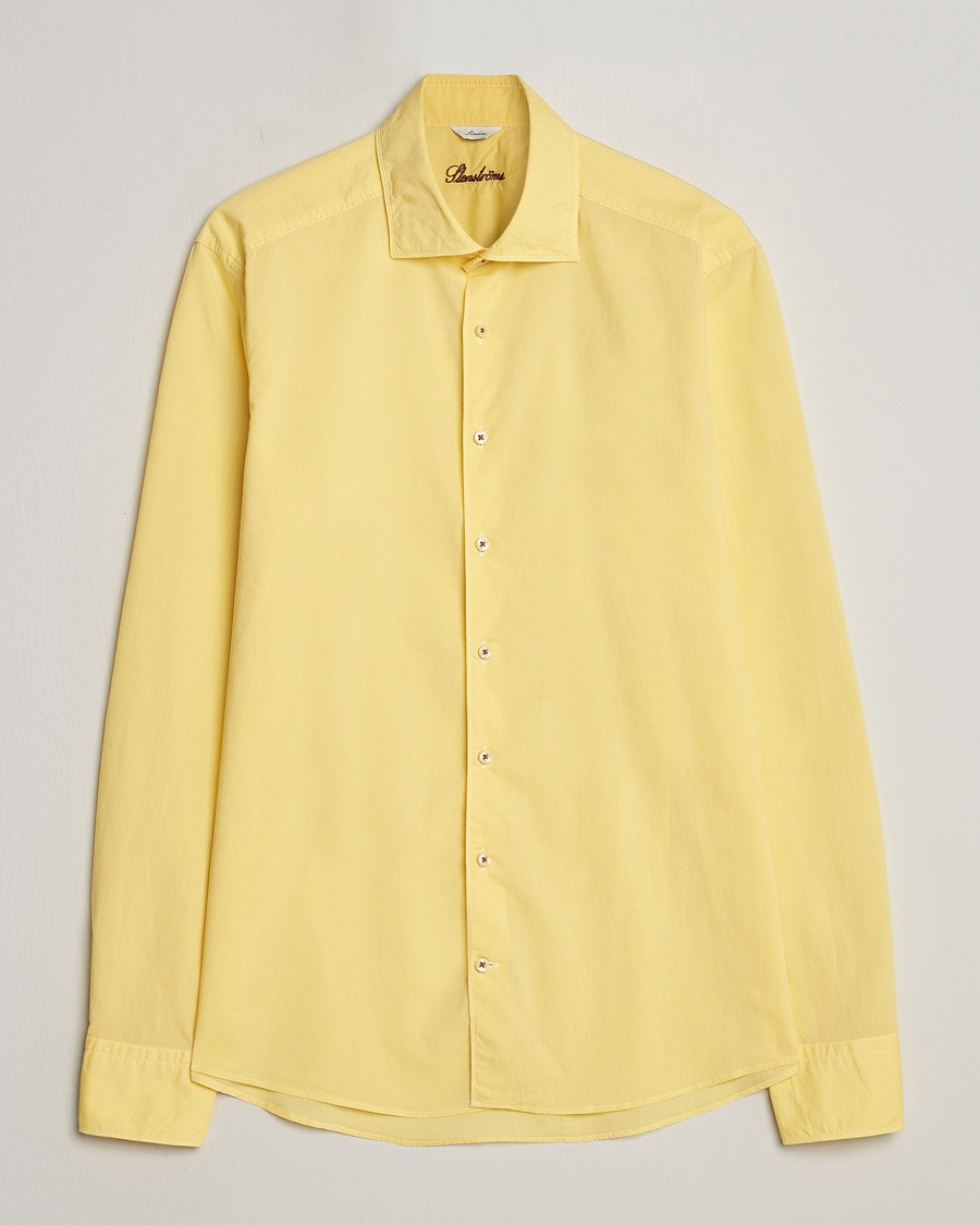 Herr | Skjortor | Stenströms | Slimline Washed Summer Poplin Shirt Yellow