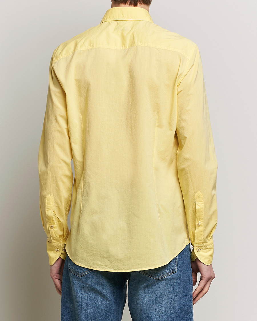 Herr | Skjortor | Stenströms | Slimline Washed Summer Poplin Shirt Yellow