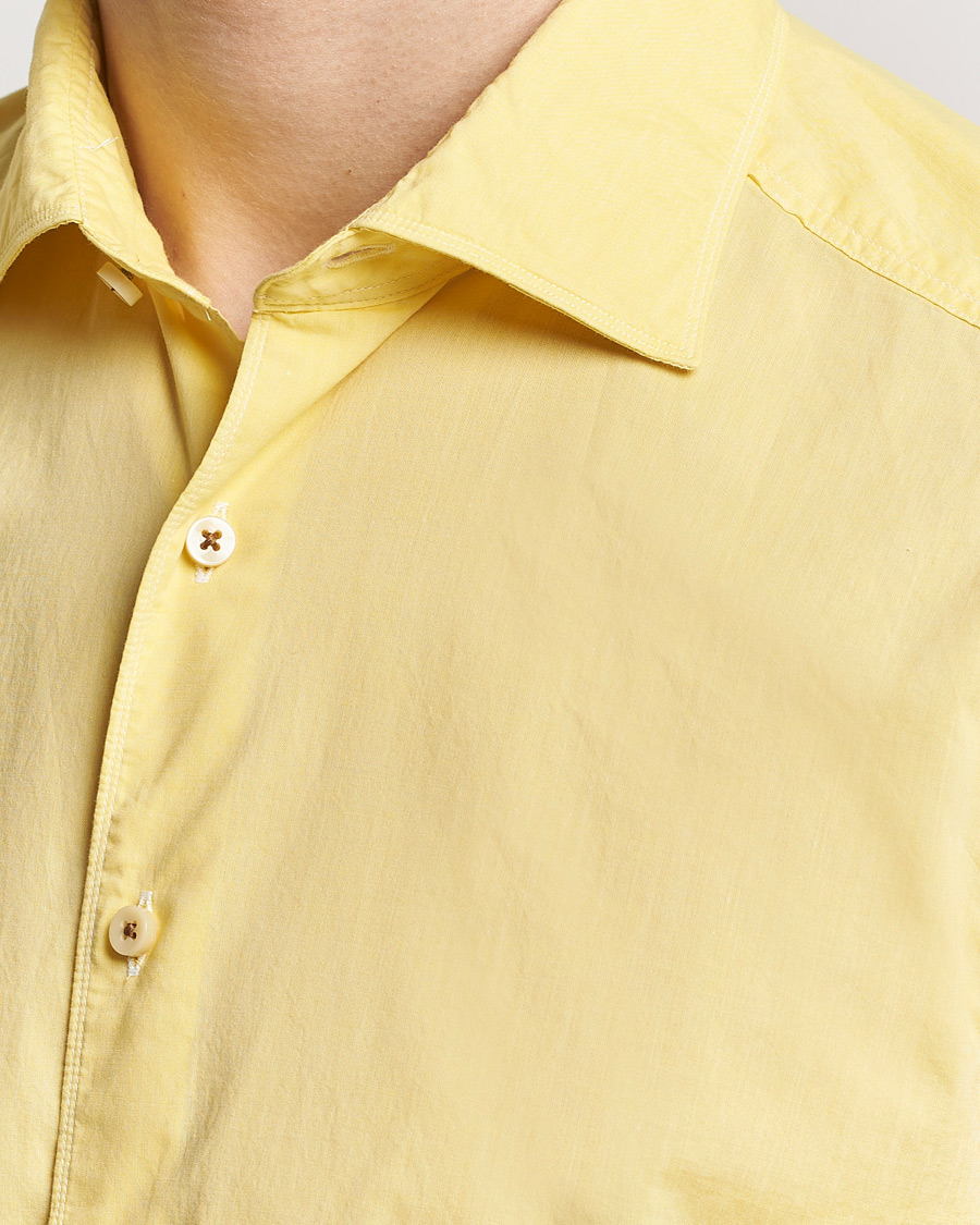Herr | Skjortor | Stenströms | Slimline Washed Summer Poplin Shirt Yellow