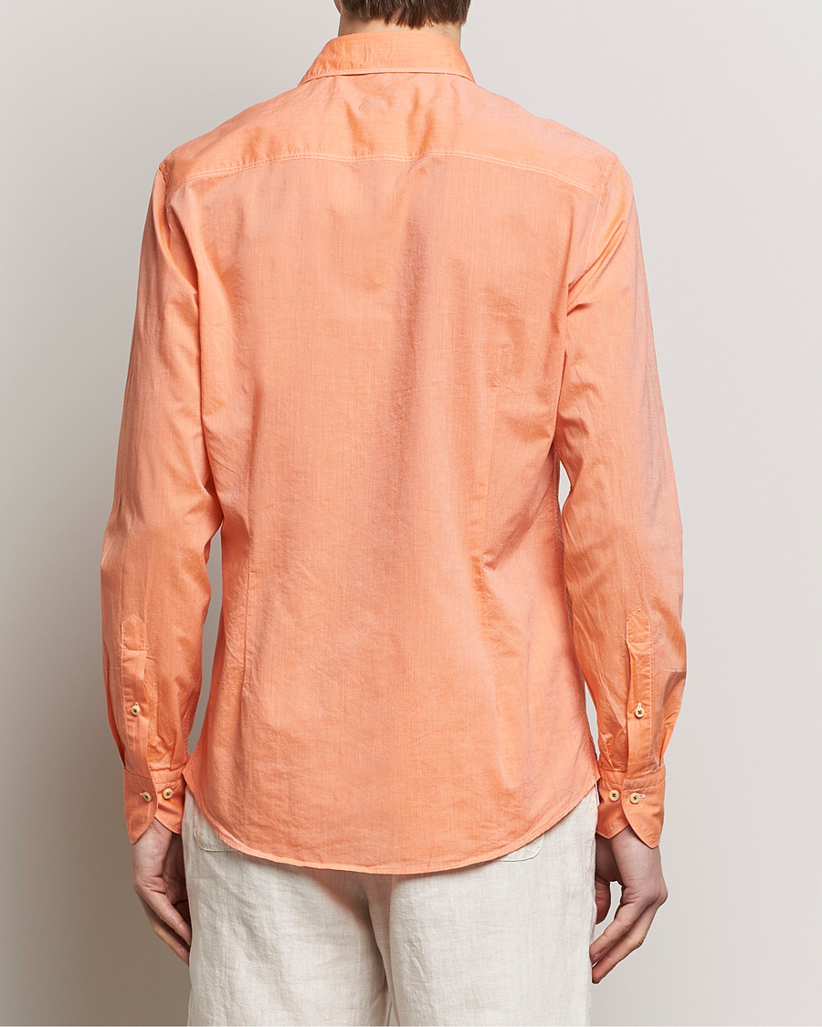 Herr | Skjortor | Stenströms | Slimline Washed Summer Poplin Shirt Orange