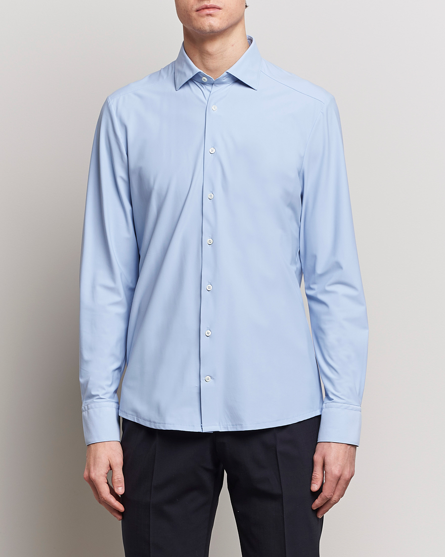 Herre |  | Stenströms | Slimline Cut Away 4-Way Stretch Shirt Light Blue