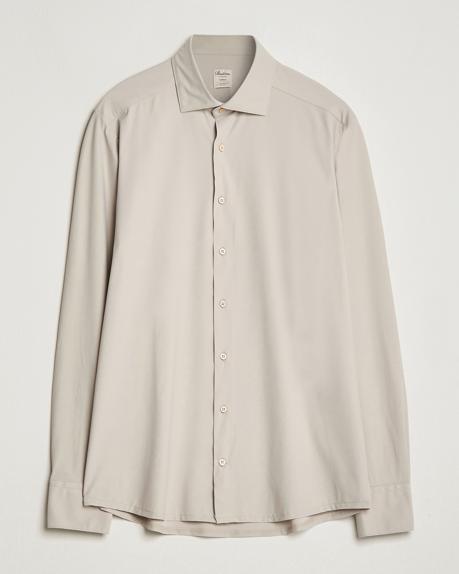 Herr | Skjortor | Stenströms | Slimline Cut Away 4-Way Stretch Shirt Clay