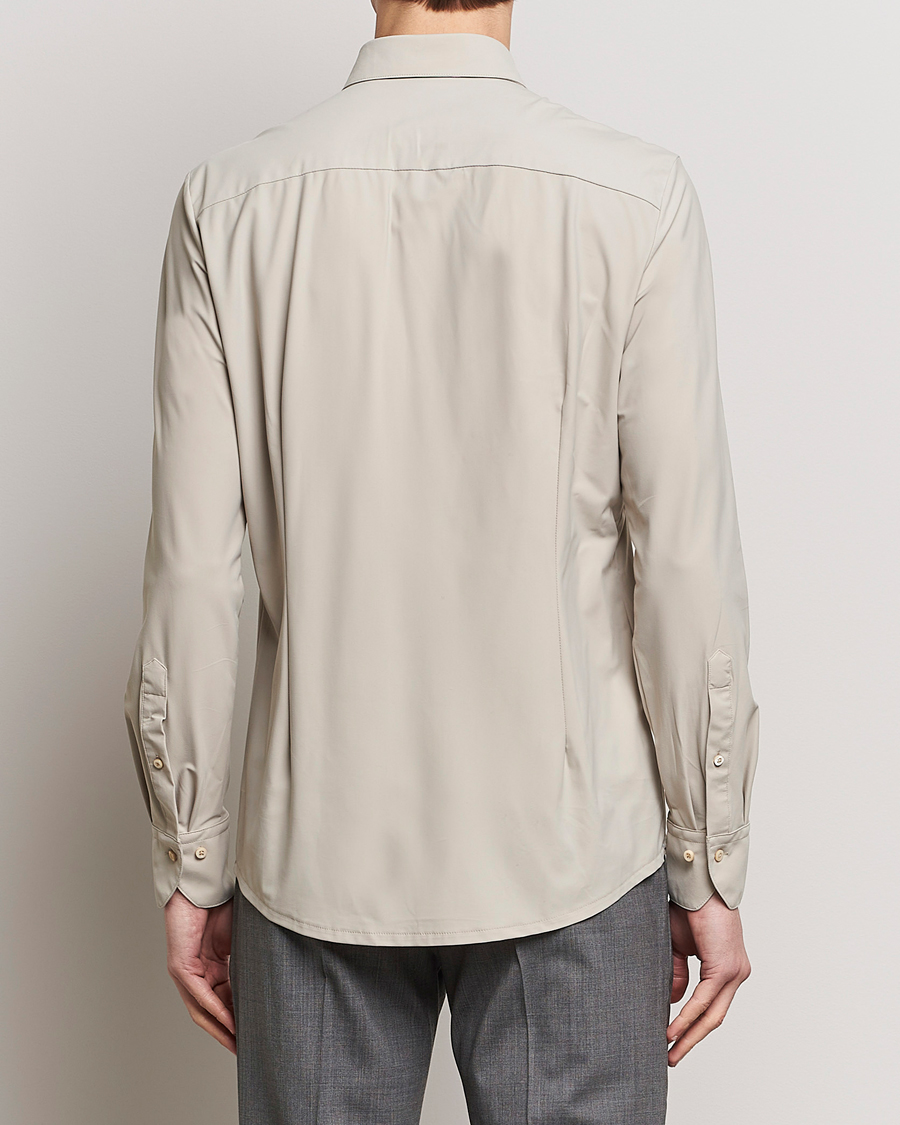 Herr | Skjortor | Stenströms | Slimline Cut Away 4-Way Stretch Shirt Clay