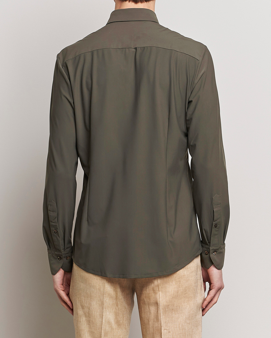 Herr | Skjortor | Stenströms | Slimline Cut Away 4-Way Stretch Shirt Dark Green