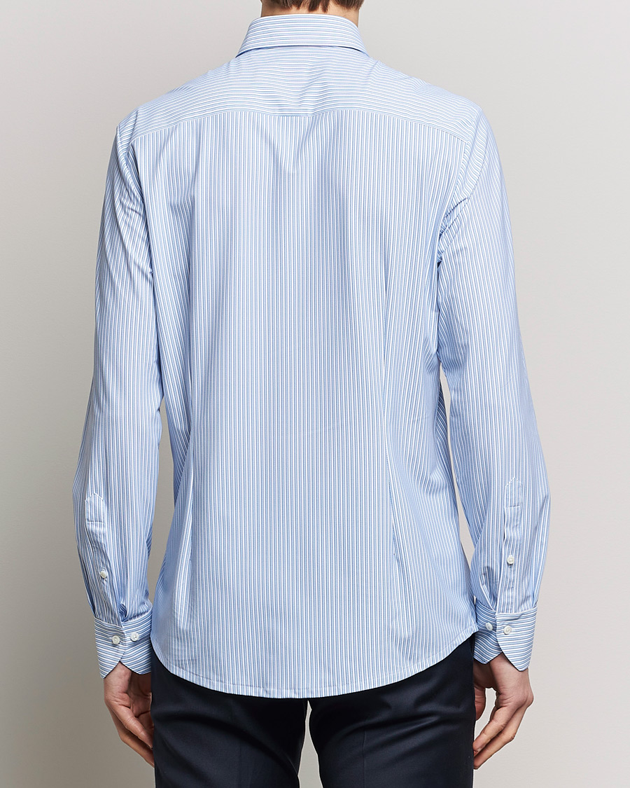 Herr | Skjortor | Stenströms | Slimline Striped Cut Away 4-Way Stretch Shirt Blue