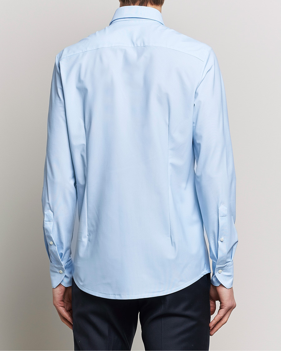 Herr | Skjortor | Stenströms | Slimline Micro Check Cut Away 4-Way Stretch Shirt Blue