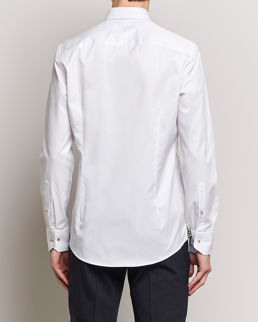 Herr | Skjortor | Stenströms | Slimline Cut Away Circle Contrast Shirt White