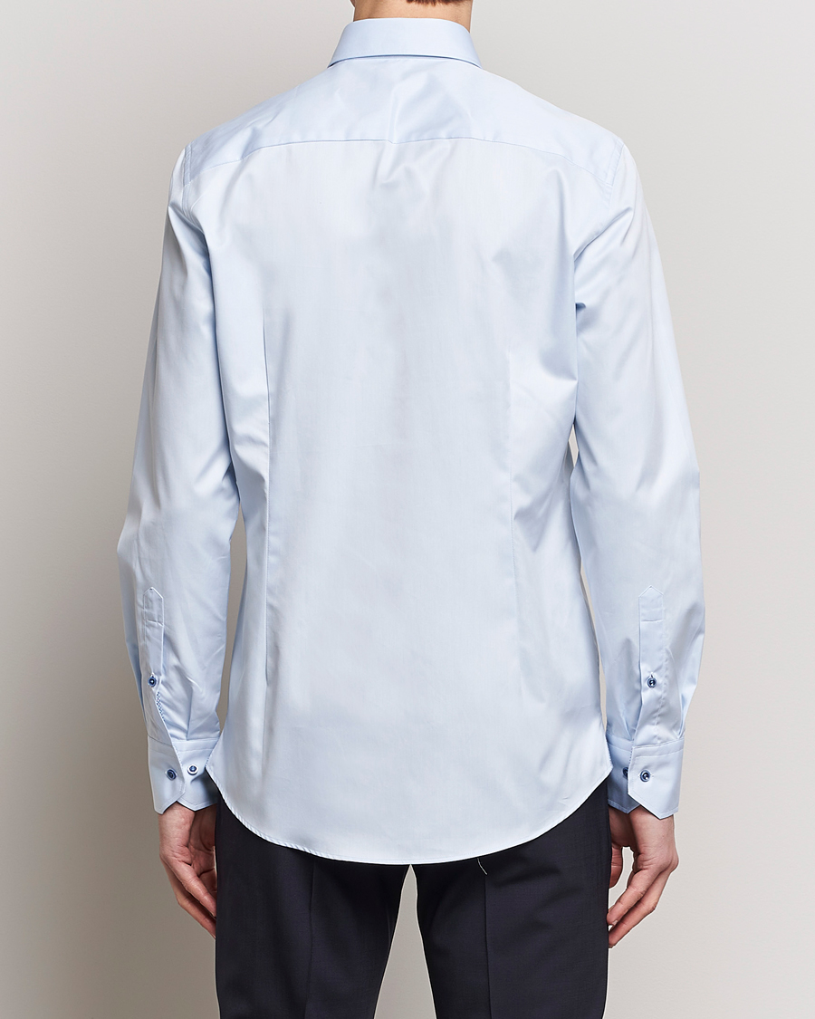 Herr | Skjortor | Stenströms | Slimline Cut Away Print Contrast Shirt Light Blue