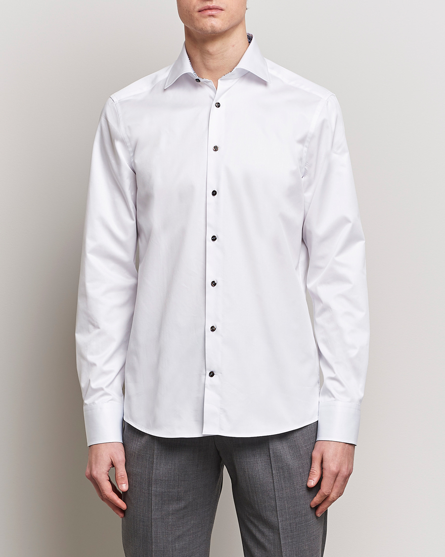 Herr |  | Stenströms | Slimline Cut Away Contrast Shirt White