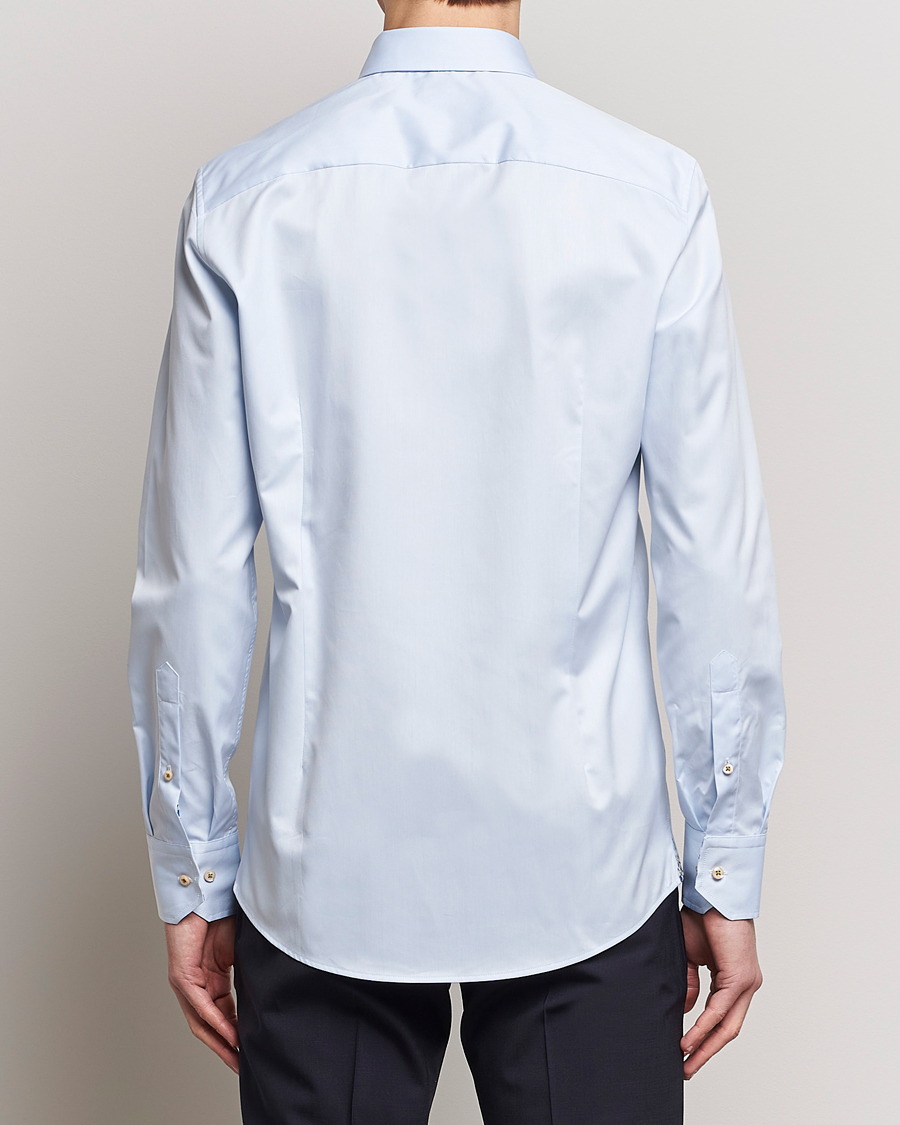 Herr | Skjortor | Stenströms | Slimline Cut Away Flower Contrast Shirt Light Blue