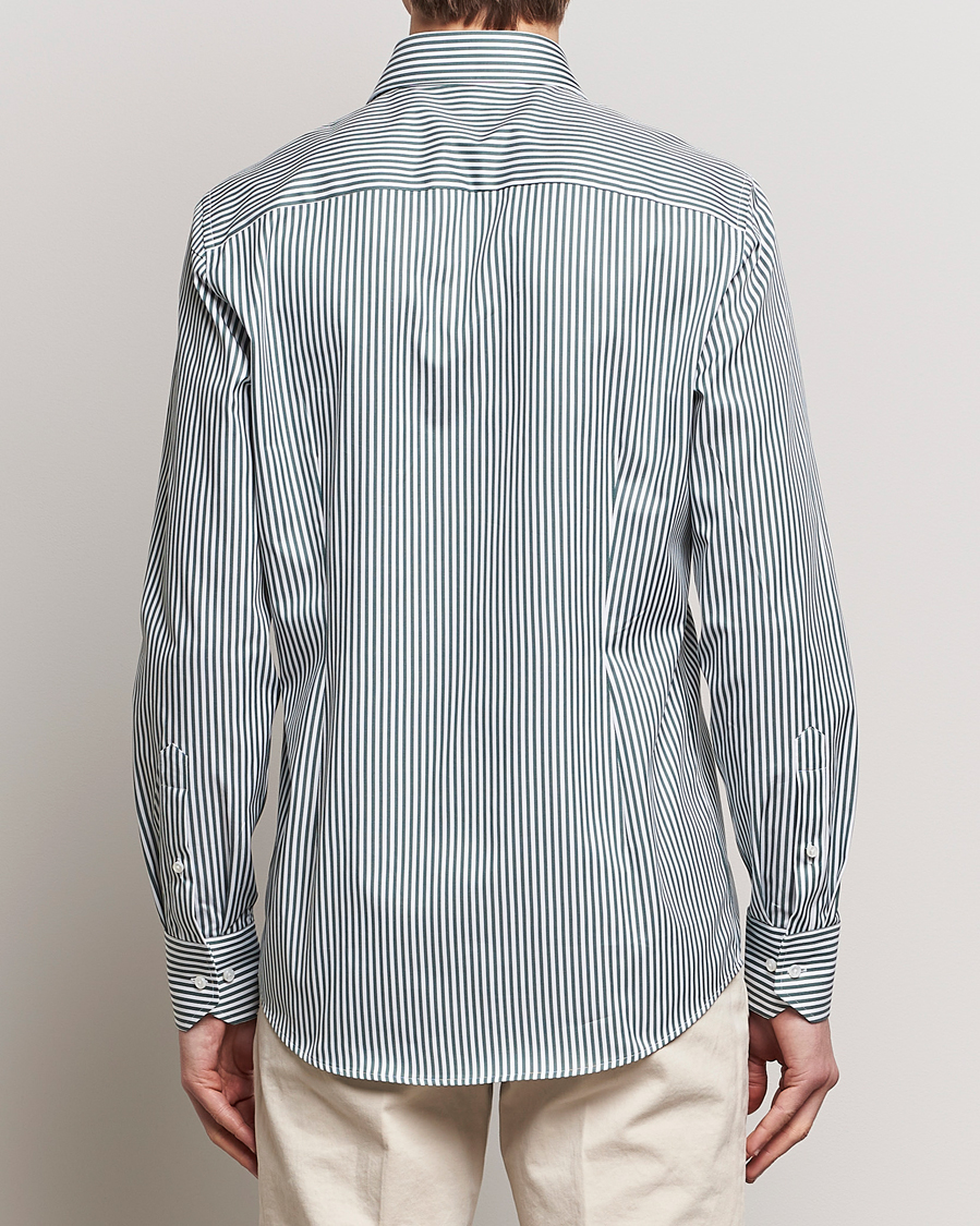 Herr | Skjortor | Stenströms | Slimline Cut Away Striped Shirt Green