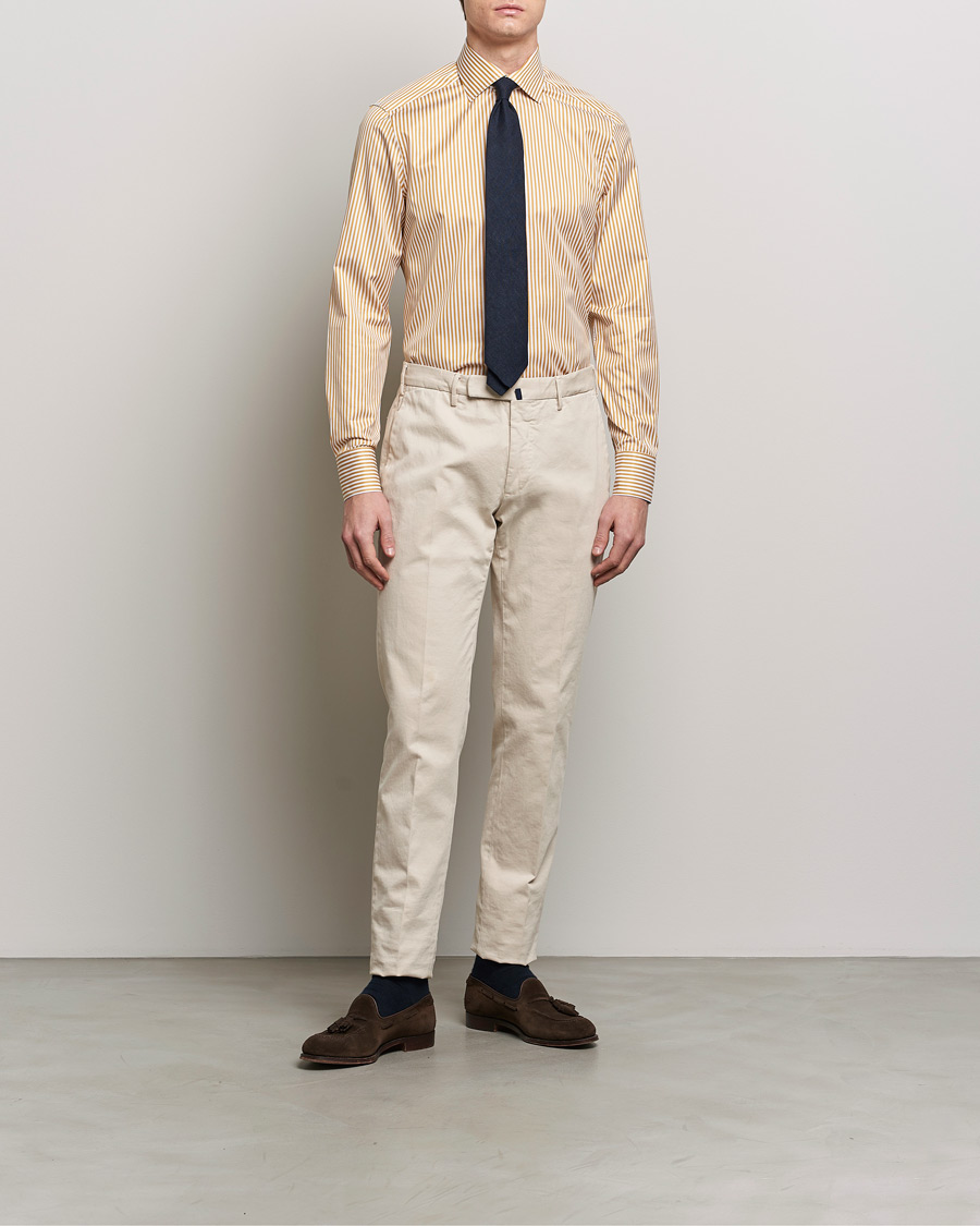 Herr | Avdelningar | Stenströms | Slimline Cut Away Striped Shirt Yellow