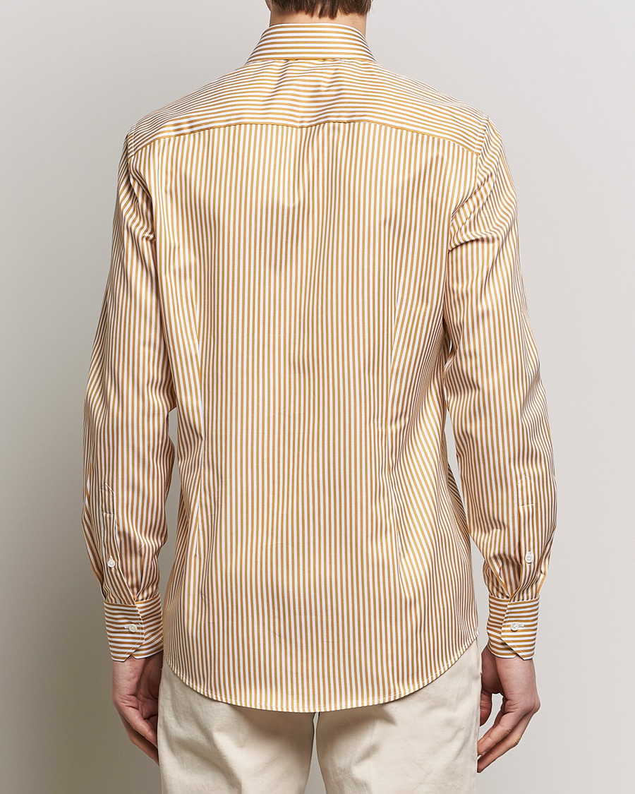 Herr | Skjortor | Stenströms | Slimline Cut Away Striped Shirt Yellow