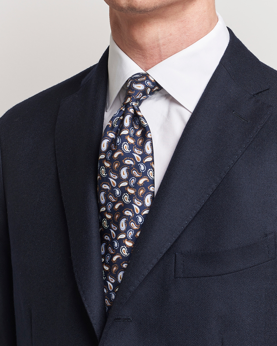 Herre |  | Stenströms | Paisley Silk Tie Navy