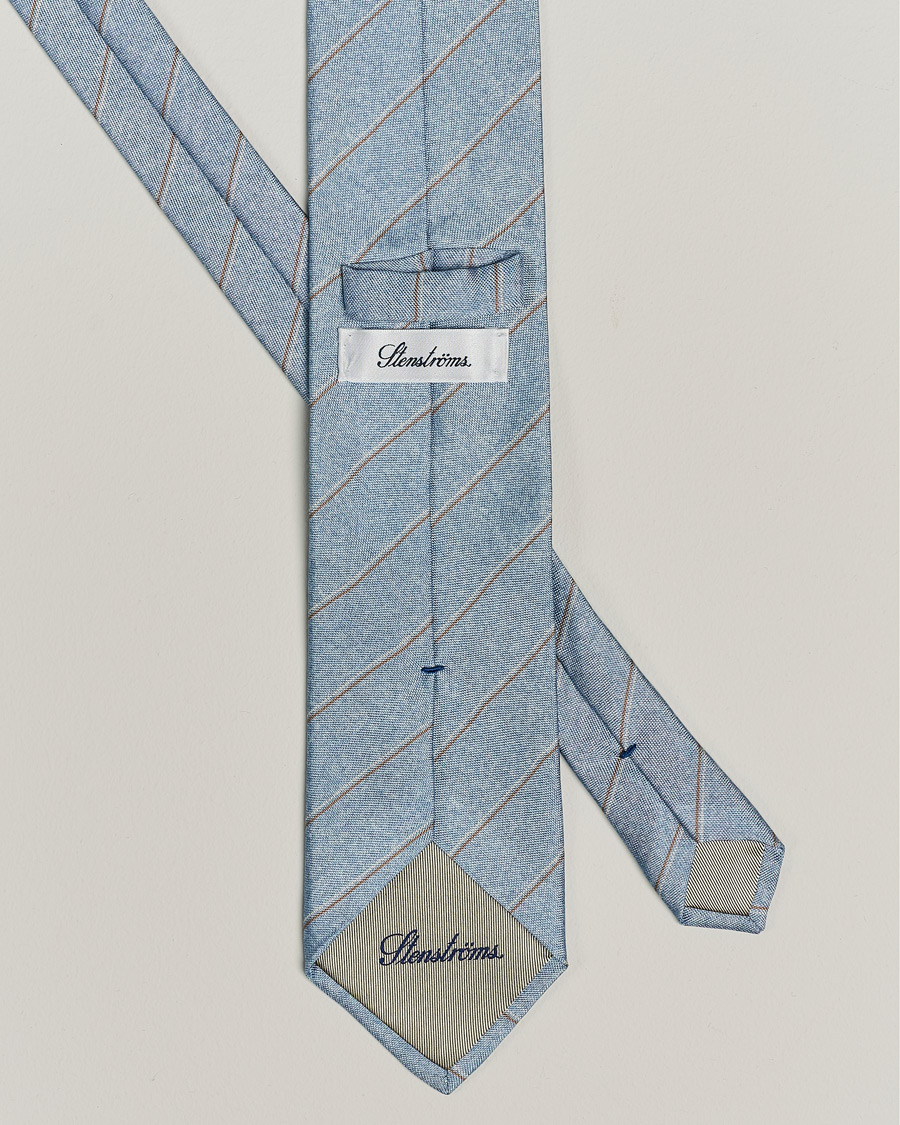 Herr | Accessoarer | Stenströms | Striped Silk Tie Light Blue