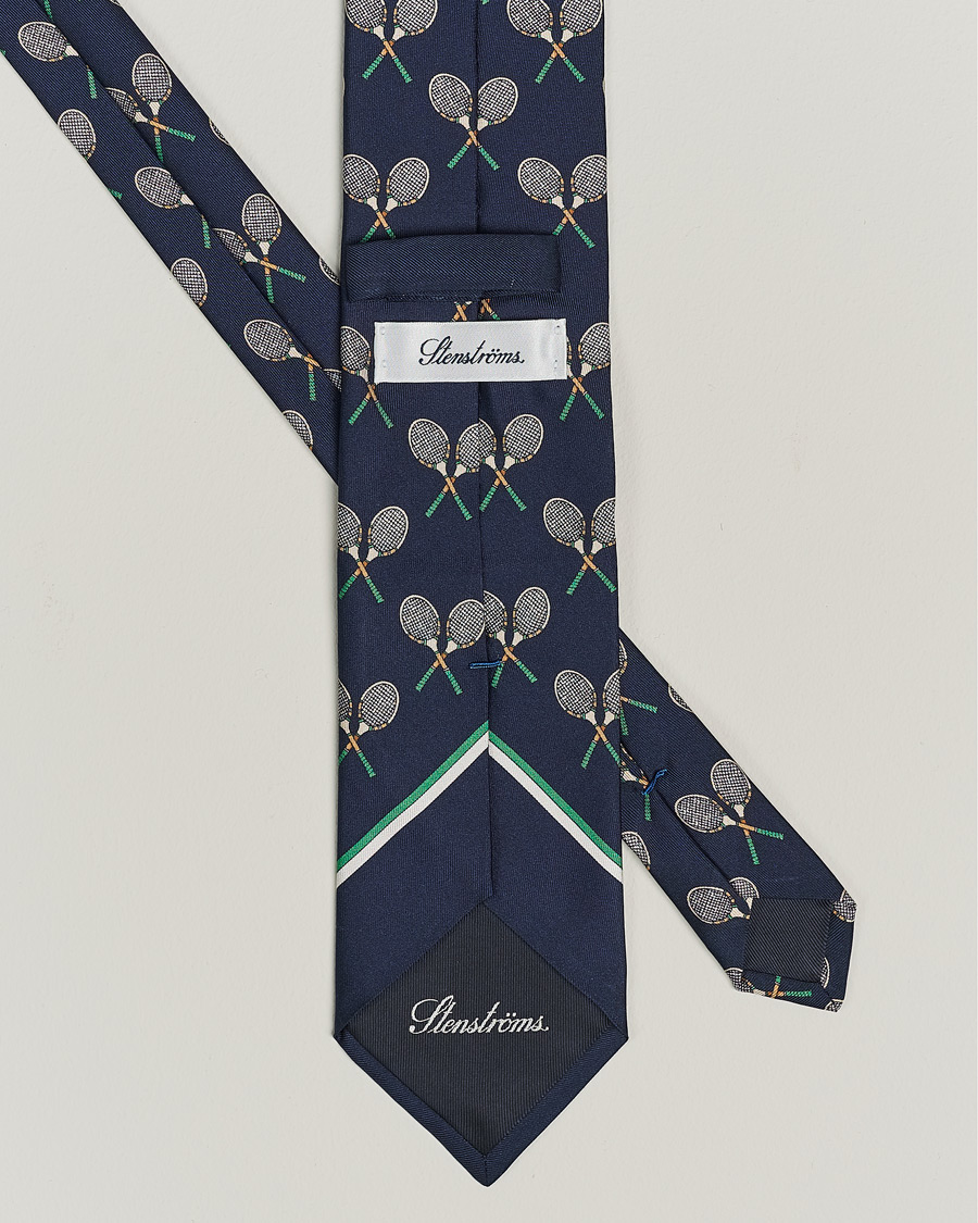 Herre | Assesoarer | Stenströms | Silk Tennis Tie Navy/Green