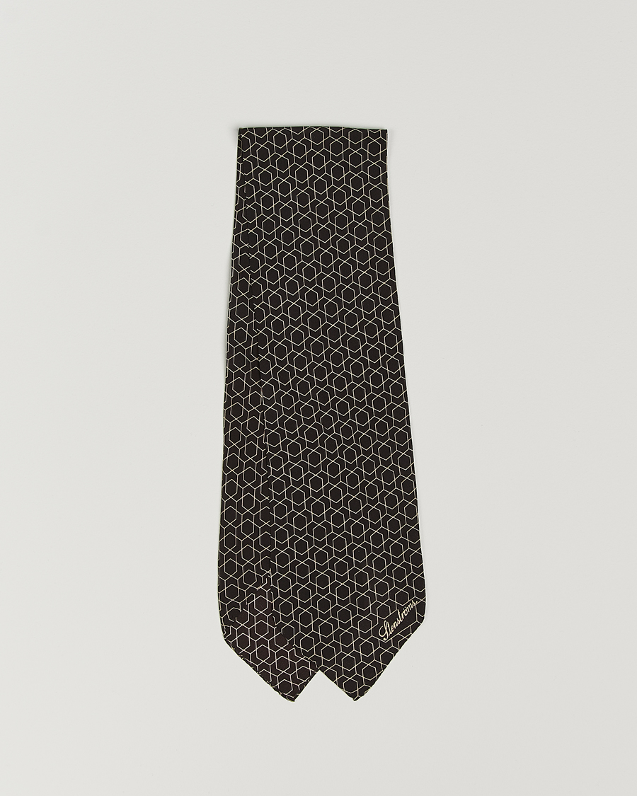 Herr | Stenströms Silk Printed Ascot Brown | Stenströms | Silk Printed Ascot Brown