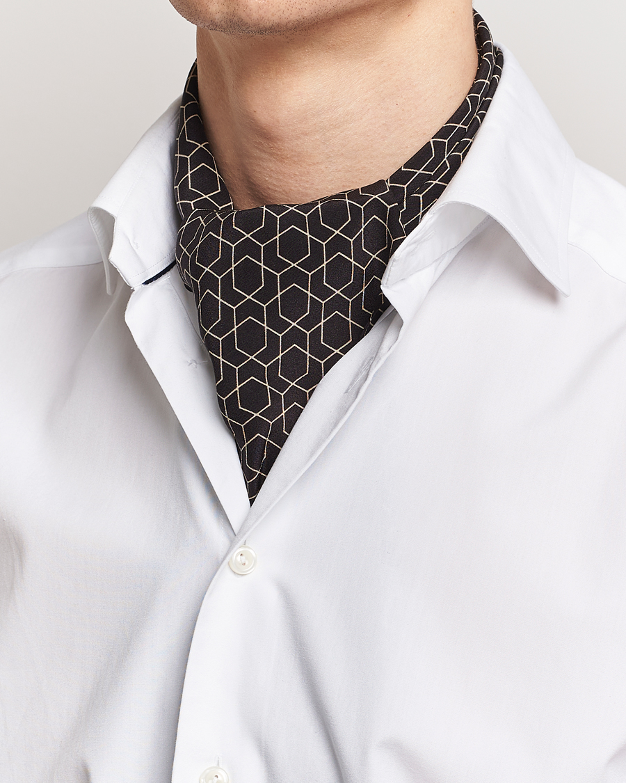 Herre | Tørklæde | Stenströms | Silk Printed Ascot Brown