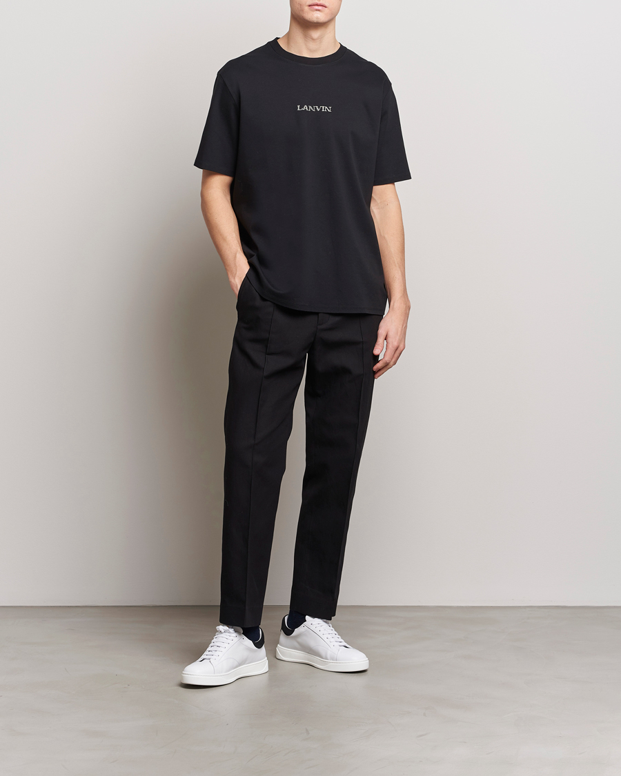 Herr | T-Shirts | Lanvin | Embroidered Logo T-Shirt Black