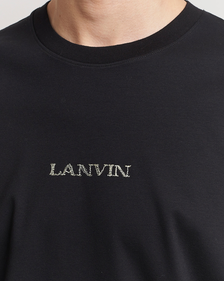 Herr | T-Shirts | Lanvin | Embroidered Logo T-Shirt Black