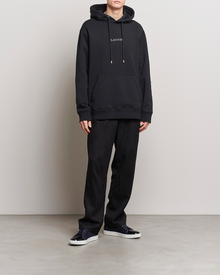 Herr | Tröjor | Lanvin | Embroidered Logo Hoodie Black